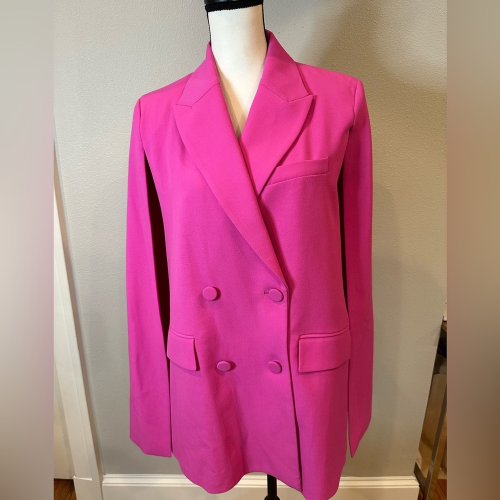 Zara fuchsia blazer with cape sleeve